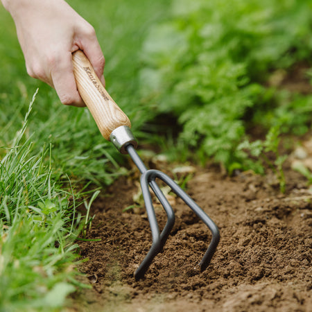 Kent & Stowe Carbon Steel Hand 3 Prong Cultivator