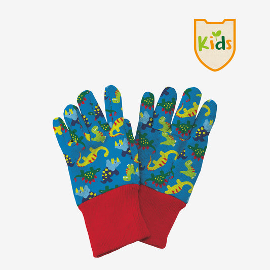kids blue dinosaur gloves
