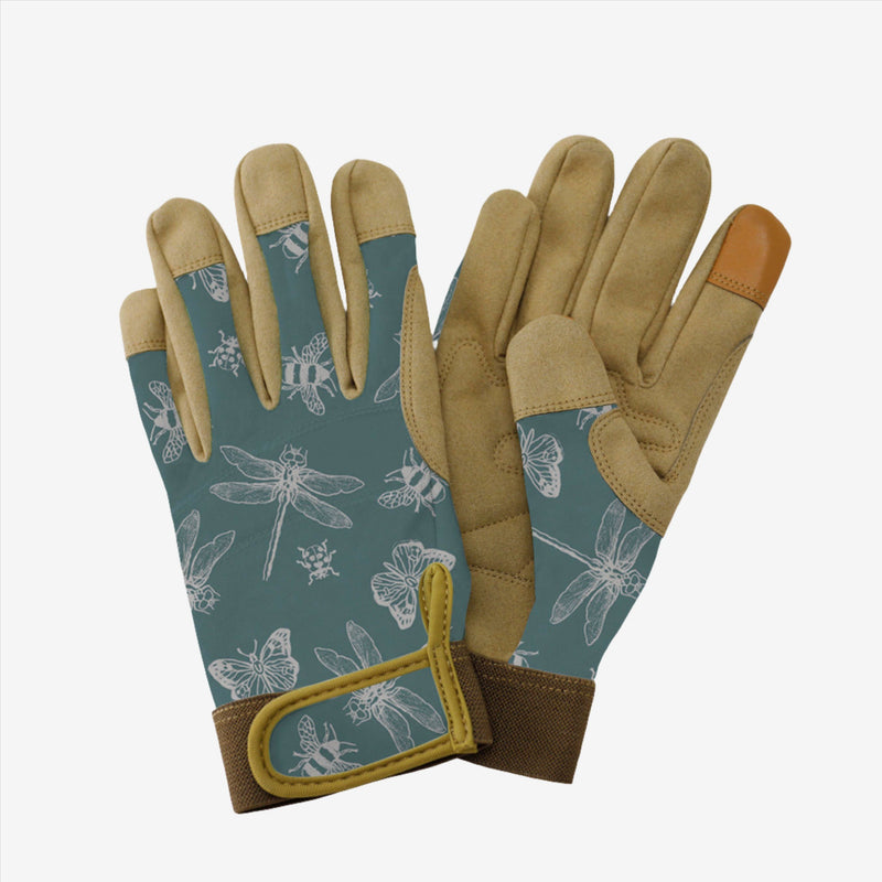 Kent & Stowe Teal Flutterbugs Comfort Gloves - Small