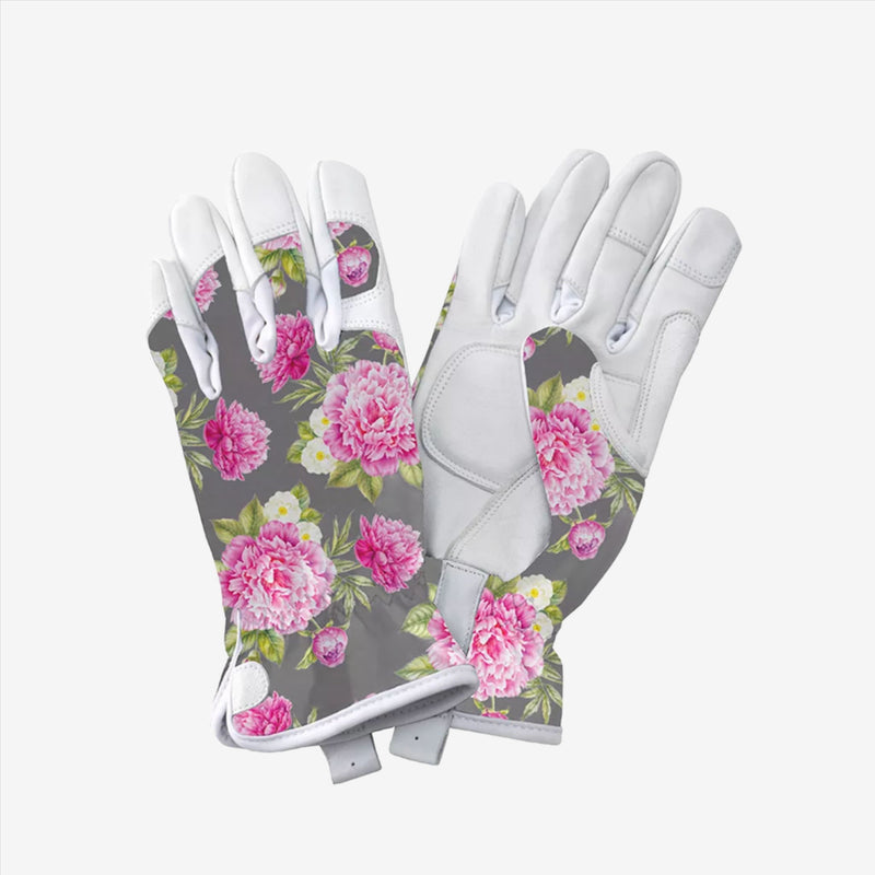 Kent & Stowe Grey Peony Premium Leather Gloves - Ladies Small