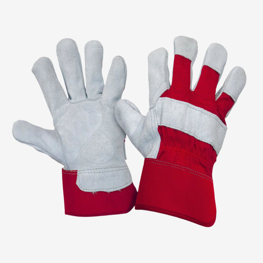 Pair of gloves kent and stowe red and grey riggers