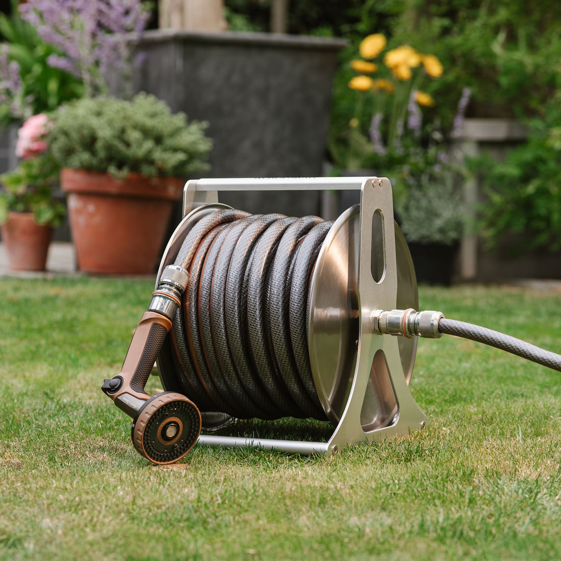Hose Rell Set Kent & Stowe Metal Hose Reel Set 30m - Hose Pipes & Connectors