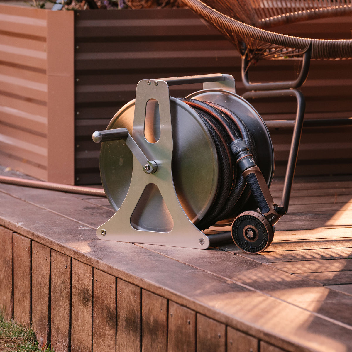 Kent & Stowe Metal Hose Reel Set 30m - Hose Pipes & Connectors