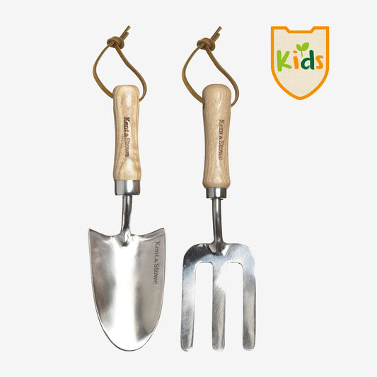 Kent & Stowe Kids Stainless Steel Hand Trowel & Fork Set cut out