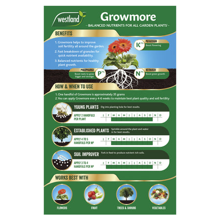 Westland Growmore Fertiliser 1 x 1.5kg Box