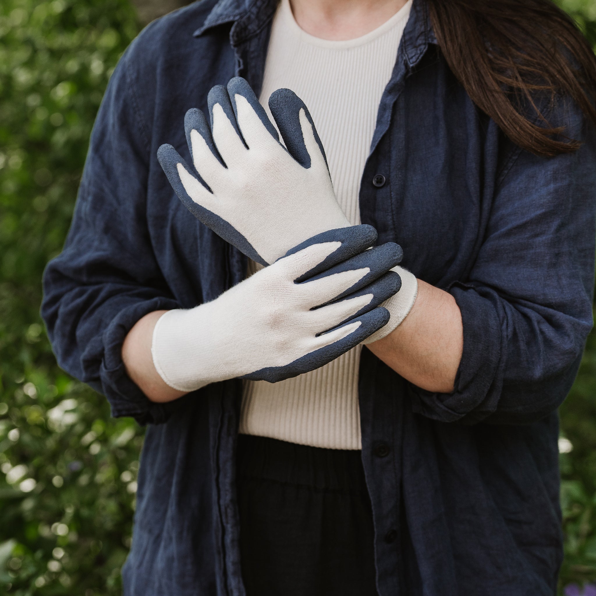 Kent & Stowe Navy Natural Bamboo Gloves Men's Medium - Gardening