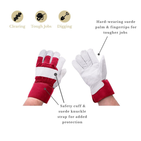 Kent & Stowe Red Rigger Gloves - Ladies Small