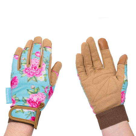 Kent & Stowe Aqua Peony Premium Comfort Gloves - Ladies Medium