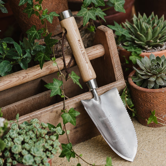 Kent & Stowe Stainless Steel The Capability Trowel on table