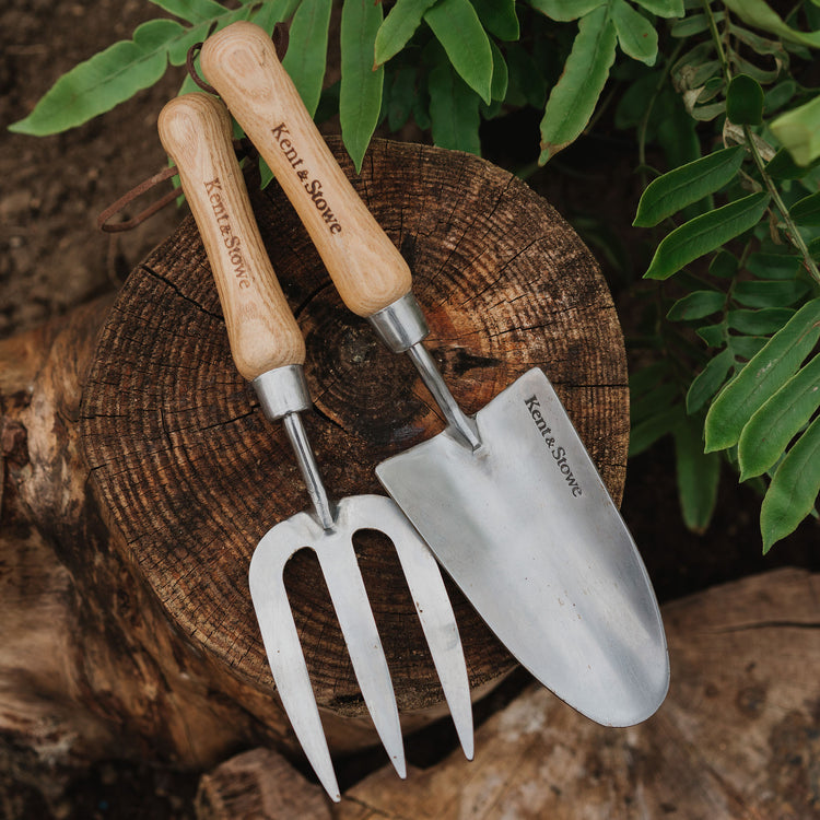 garden fork and trowel Kent & Stowe Stainless Steel Hand Trowel & Fork Set
