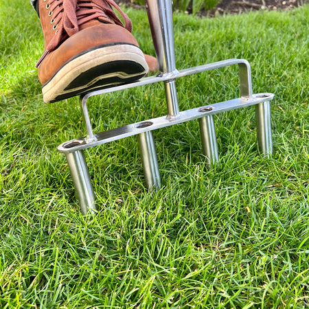 Kent & Stowe Stainless Steel Lawn Aerator 4 Prong